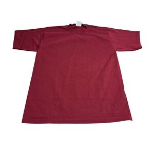 Vintage Blank Maroon Red T-Shirt Mens L Y2K 90s Made USA Heavyweight